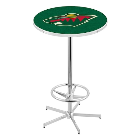 Holland Bar Stool Co 42" Chrome Minnesota Wild Pub Table L216C4228MinWld